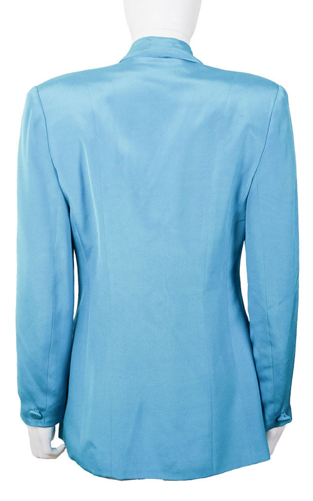 VINTAGE LILLIE RUBIN Blue Silk Blazer Jacket