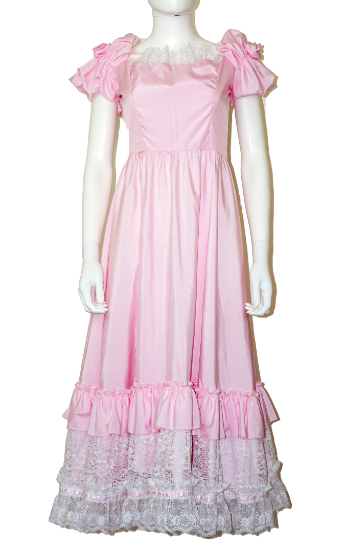 VINTAGE Pink Ruffles Baby Doll Victorian Dress