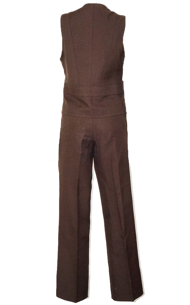VINTAGE Tailored Brown Pants Vest Suit
