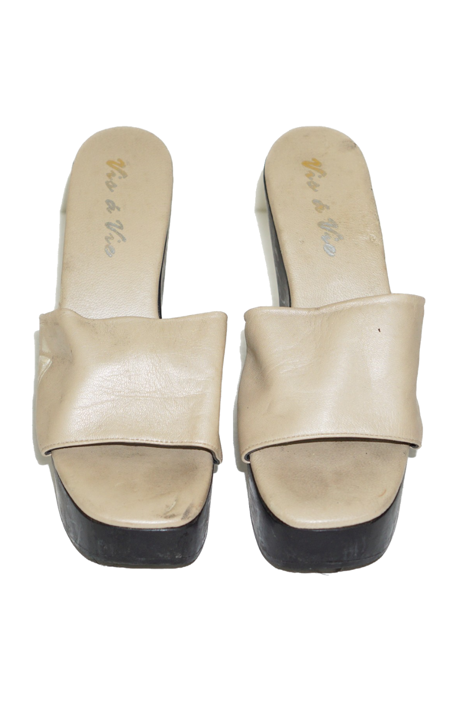 VINTAGE Vis A Vie Wooden Platform Sandals