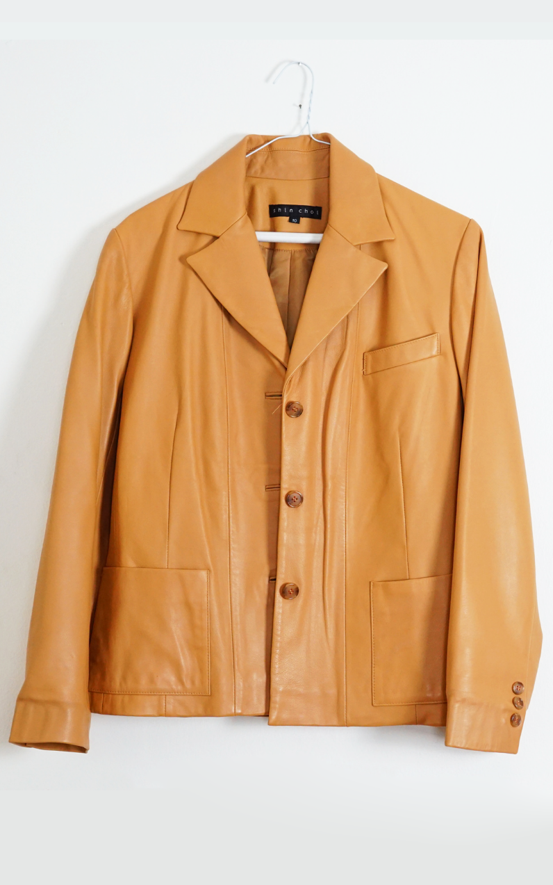 VINTAGE Brown Leather Pant Suit