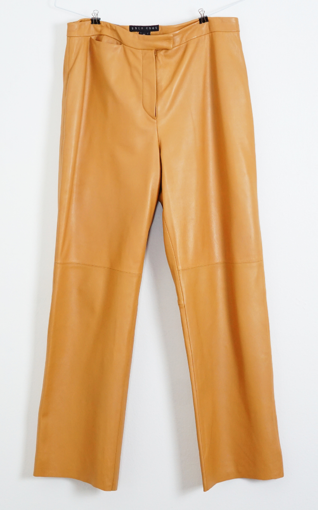 VINTAGE Brown Leather Pant Suit