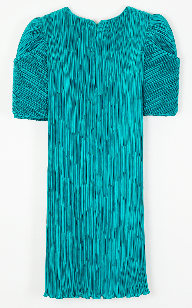 VINTAGE Emerald Green Plisse Dress