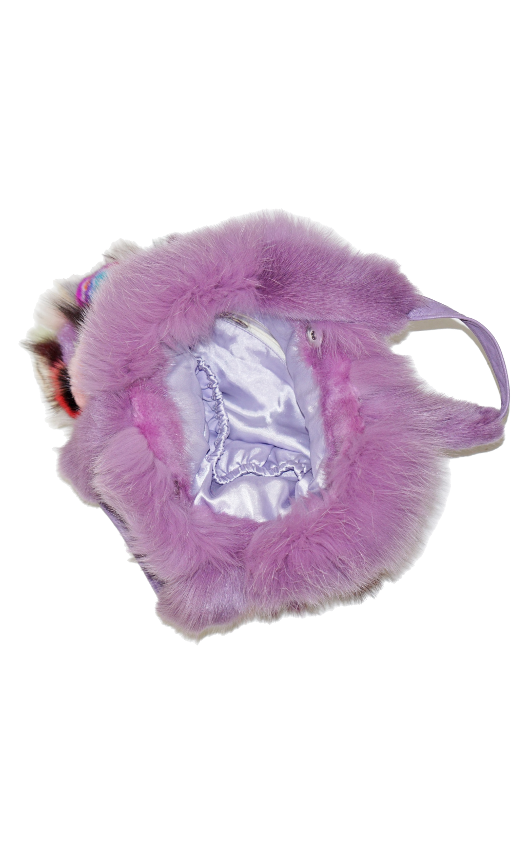 VINTAGE Real Fur Multicolor Flowers Handbag resellum