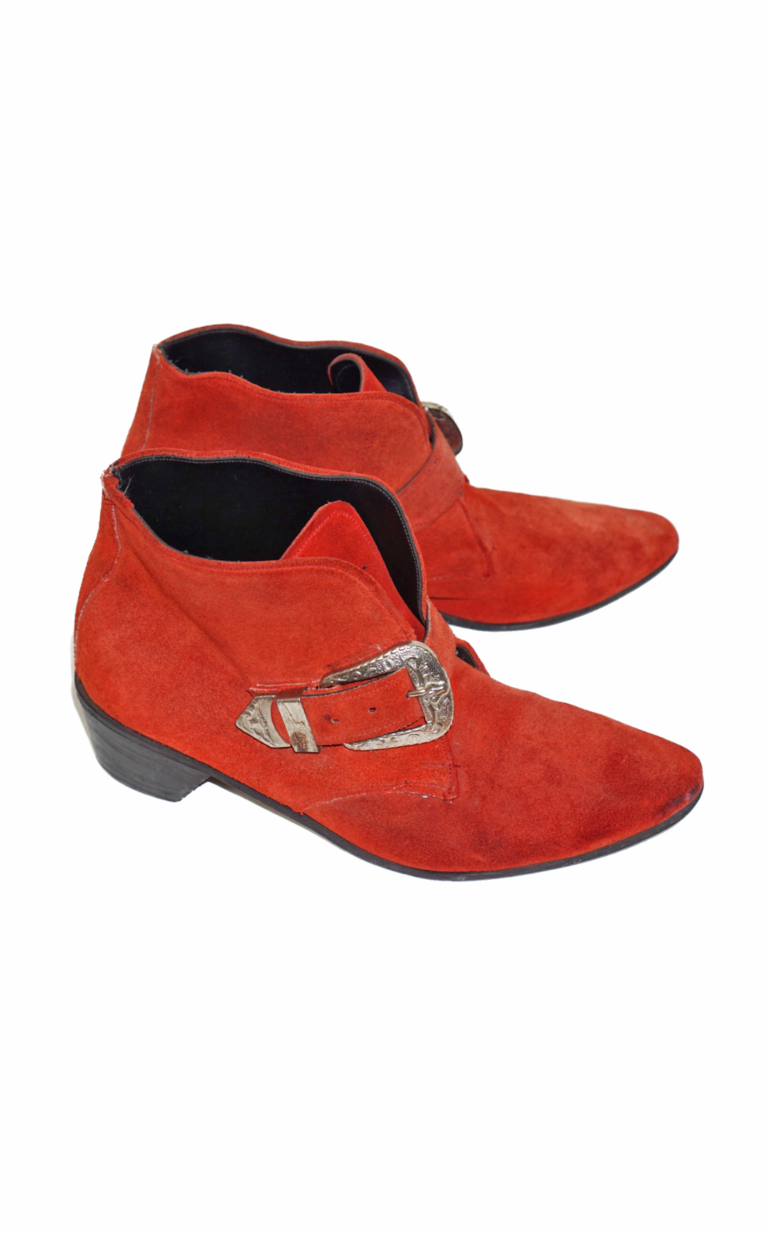 VINTAGE Red Suede Western Wesley Boots