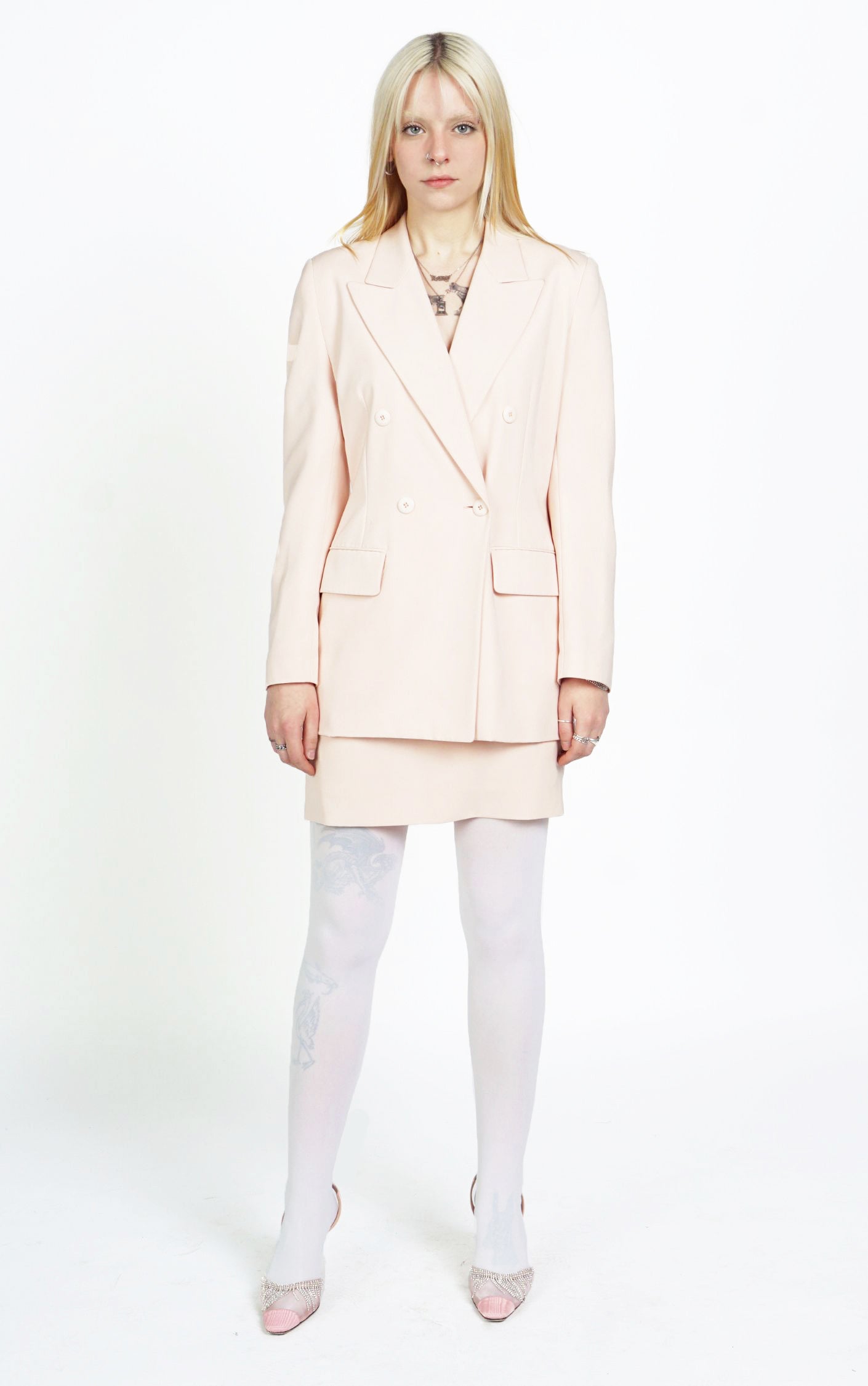 VOTRE NOM Pink Pastel Blazer Skirt Set Suit
