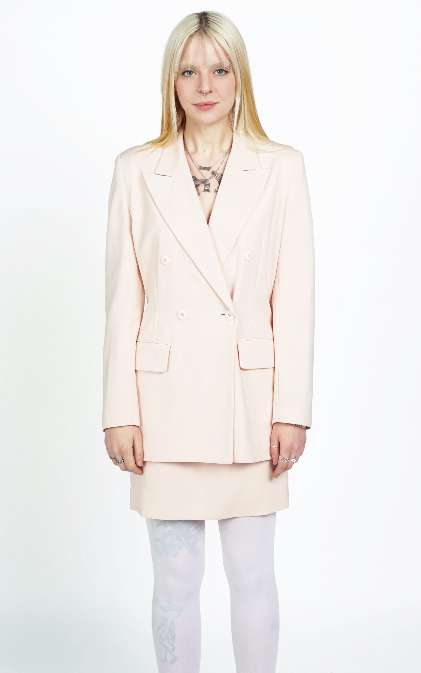 VOTRE NOM Pink Pastel Blazer Skirt Set Suit