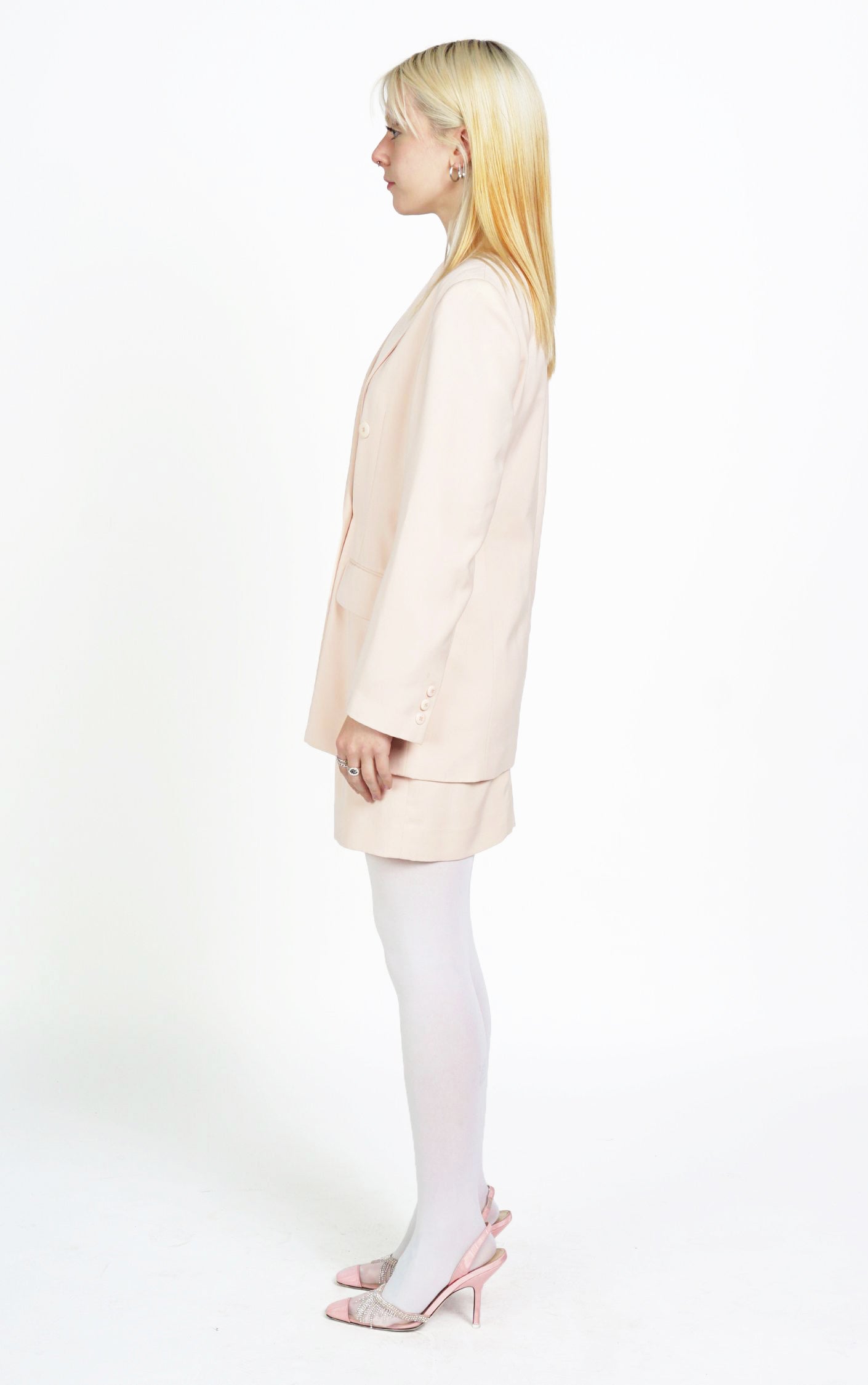 VOTRE NOM Pink Pastel Blazer Skirt Set Suit