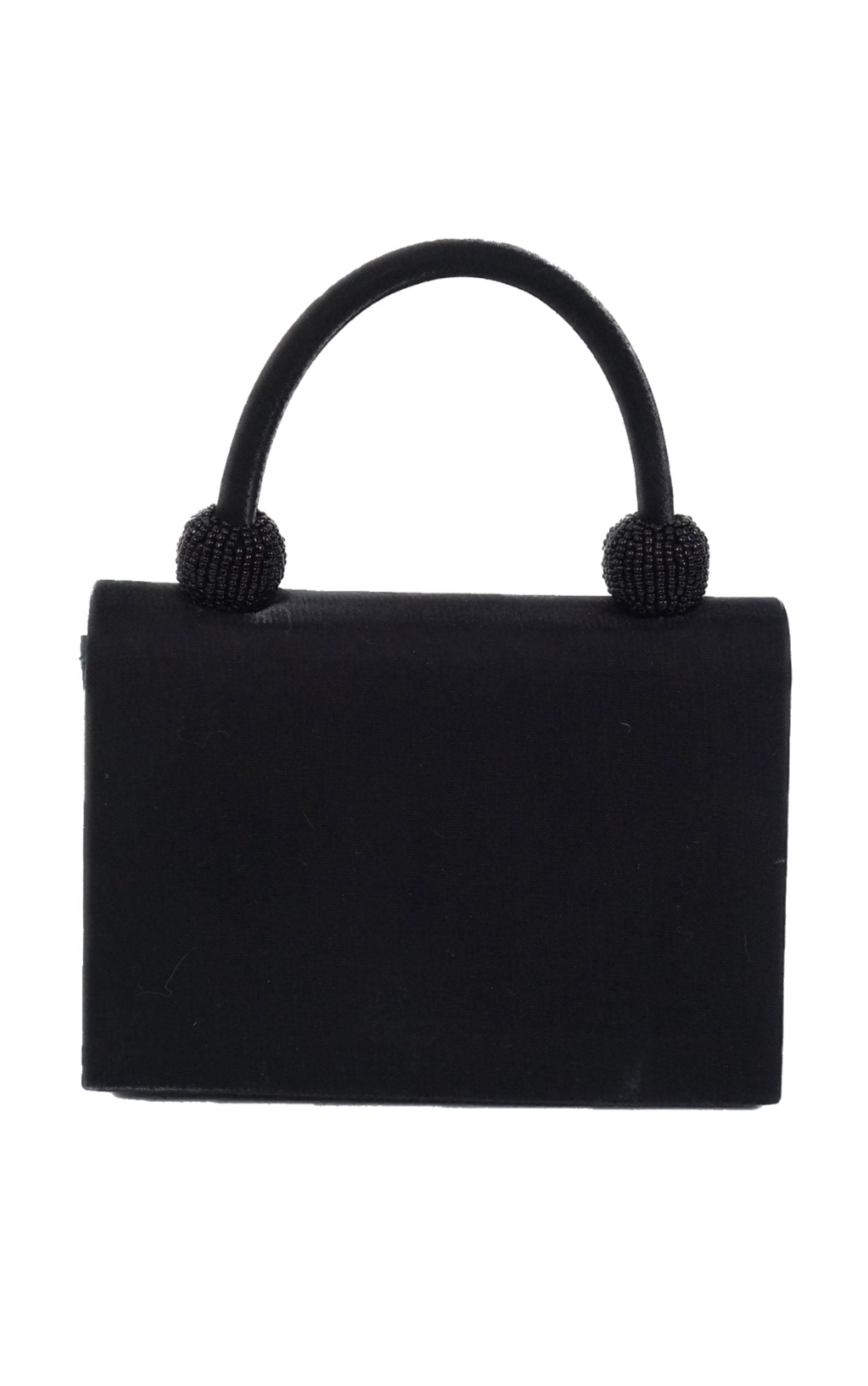 Vintage Style Black Mini Handle Satchel Bag