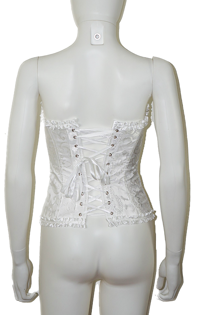 White Satin Gothic Victorian Lace Up Corset