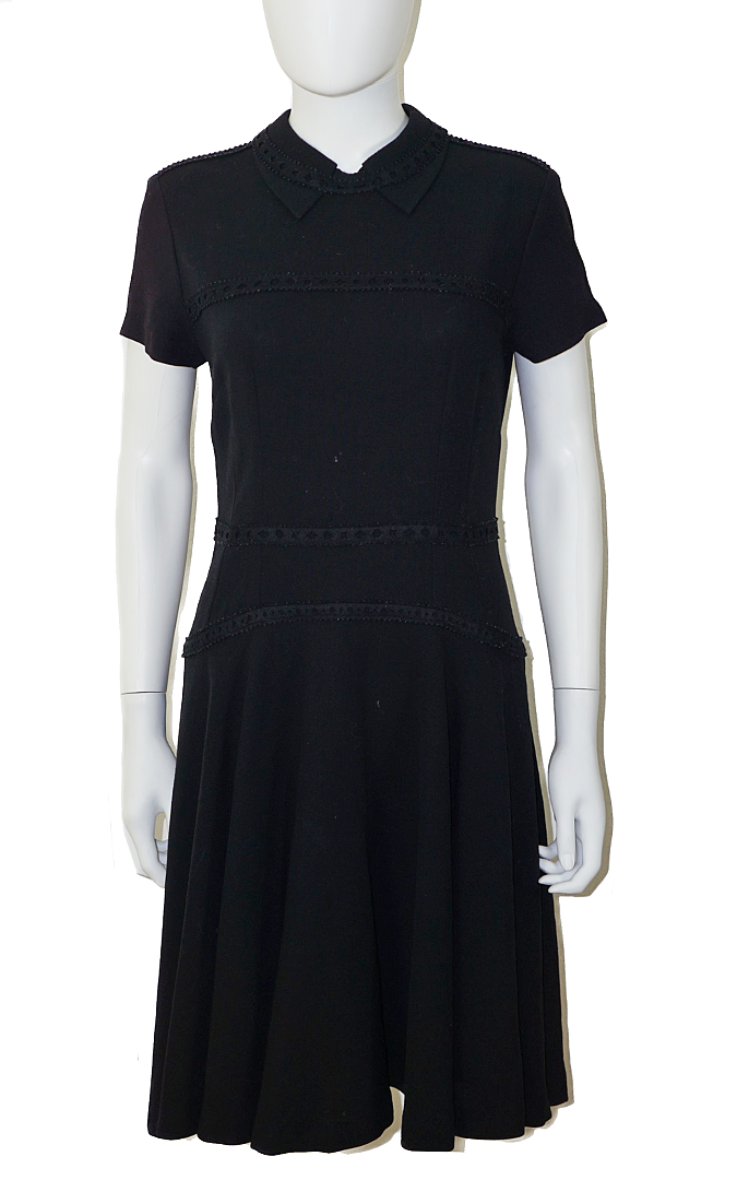 YVES SAINT LAURENT YSL Black Collared Dress resellum
