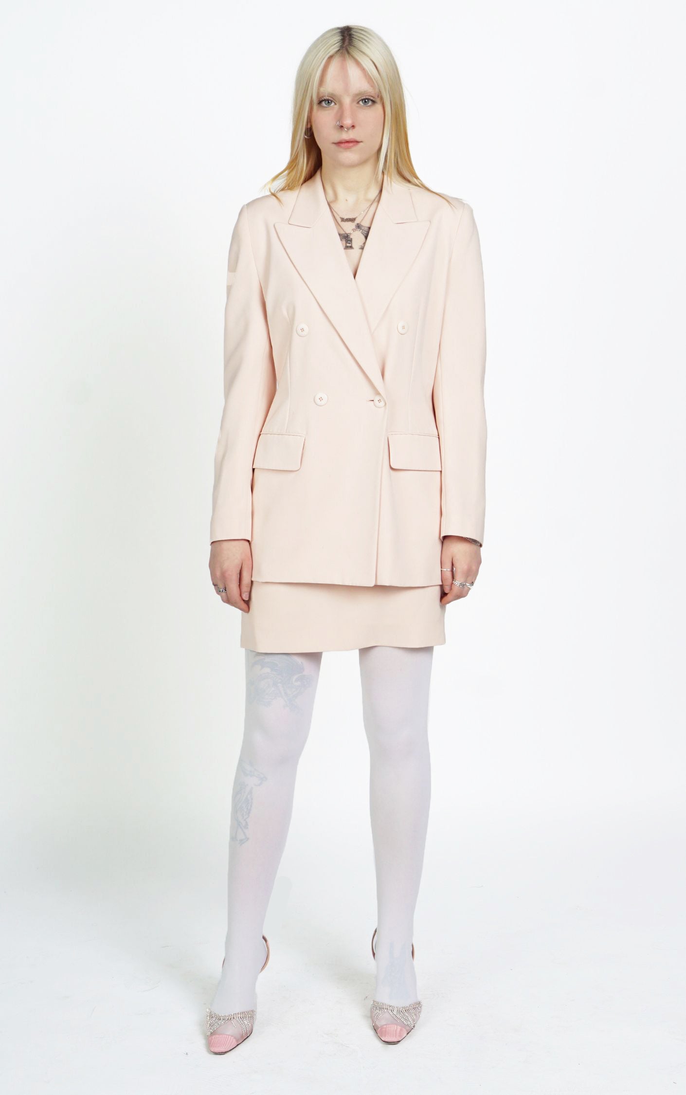 VOTRE NOM Pink Pastel Blazer Skirt Set Suit resellum