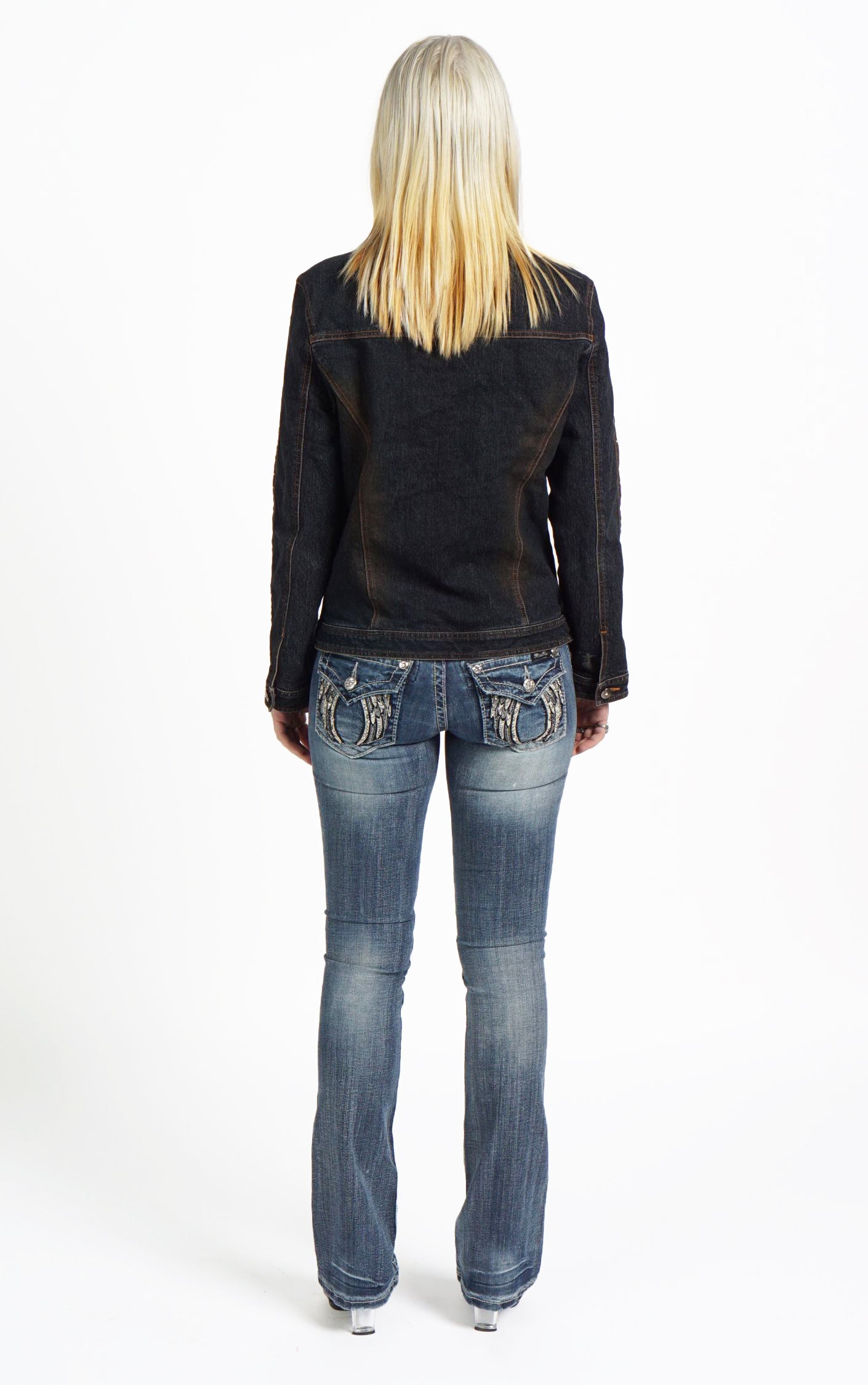 VINTAGE Y2K Rhinestones Bootcut Flared Low Rise Jeans resellum