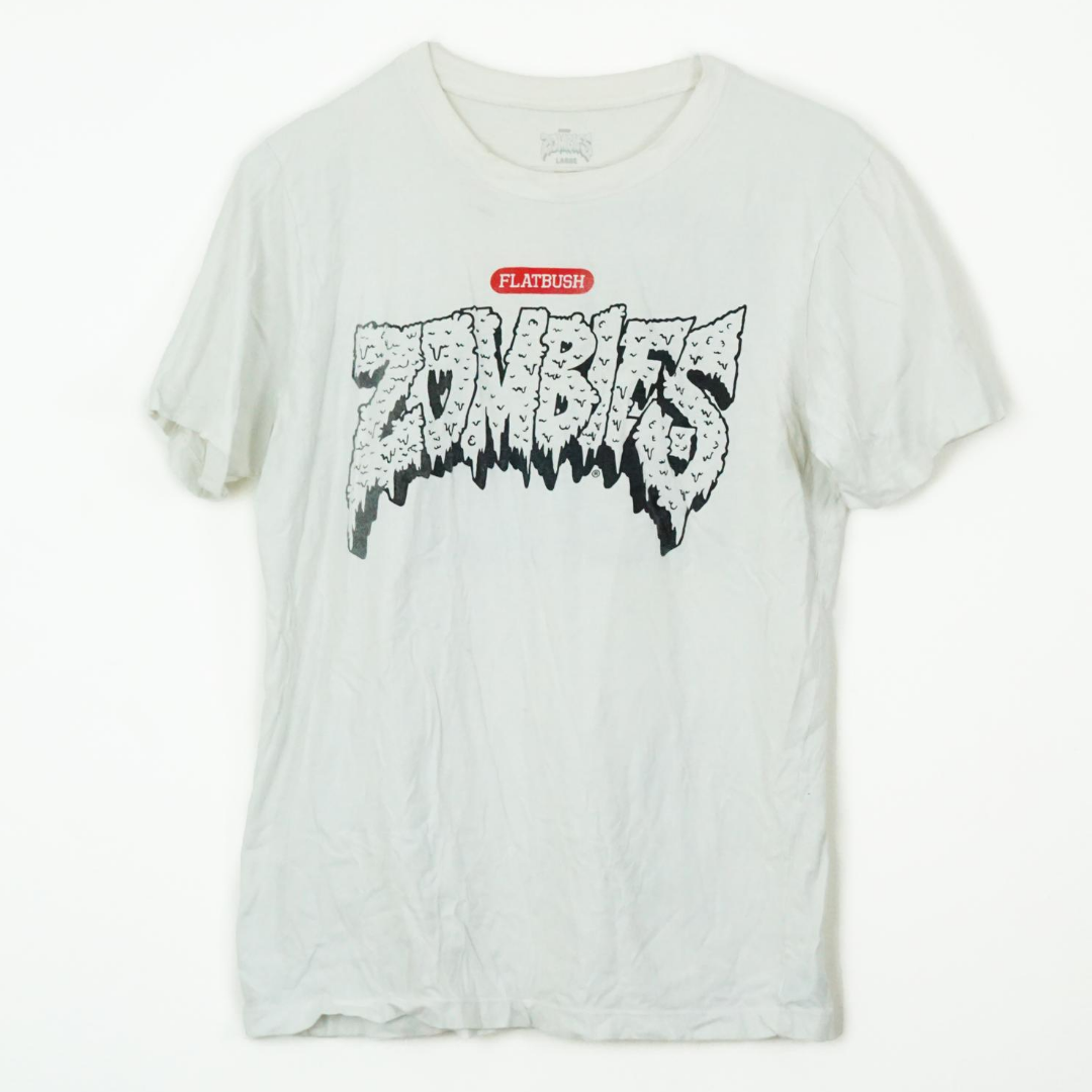 FLATBUSH ZOMBIES White Print Tee Shirt by Click On Trend