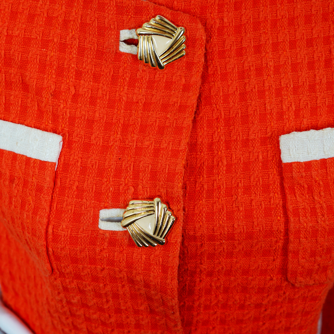 VINTAGE Orange Gold Buttons Blazer