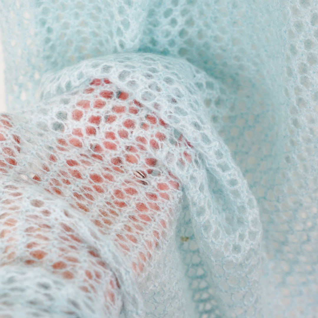 SISLEY Crochet Knit Maxi Blue Dress by Click On Trend