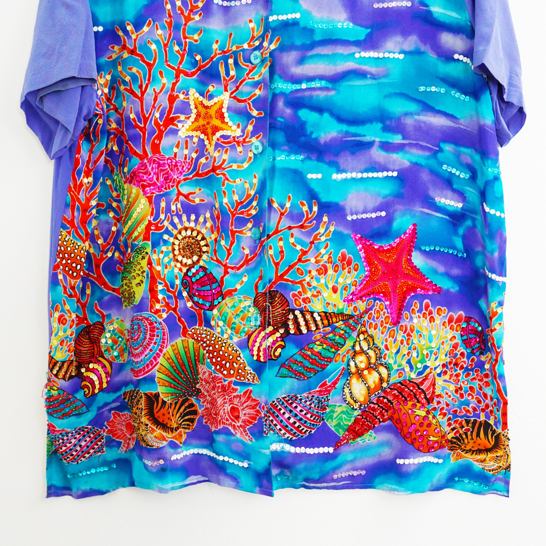 VINTAGE Underwater Embellished Shirt by Click On Trend
