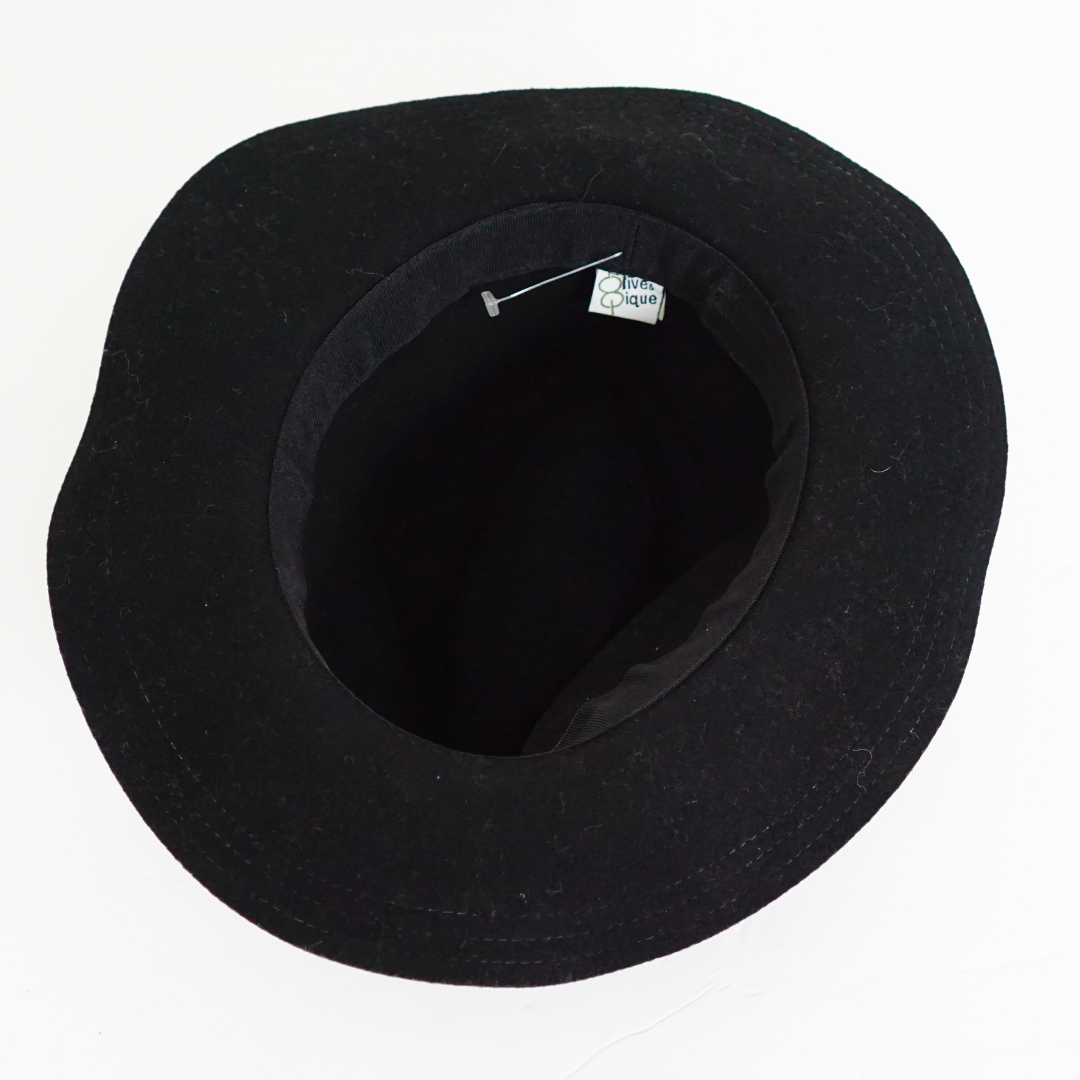 VINTAGE Wool Black Bolero Hat by Click On Trend