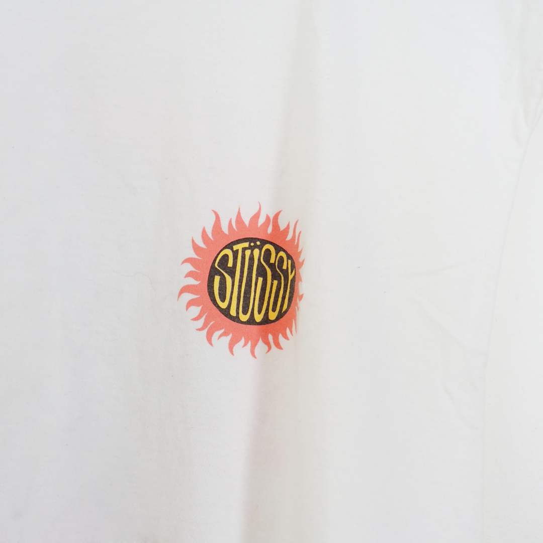 STUSSY White Logo Sleeveless T-Shirt by Click On Trend