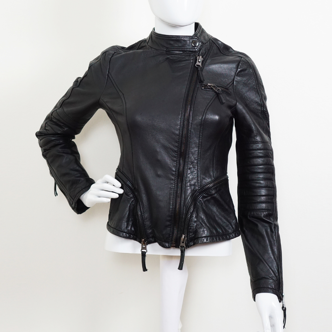 ZARA Lamb Leather Biker Jacket by Click On Trend