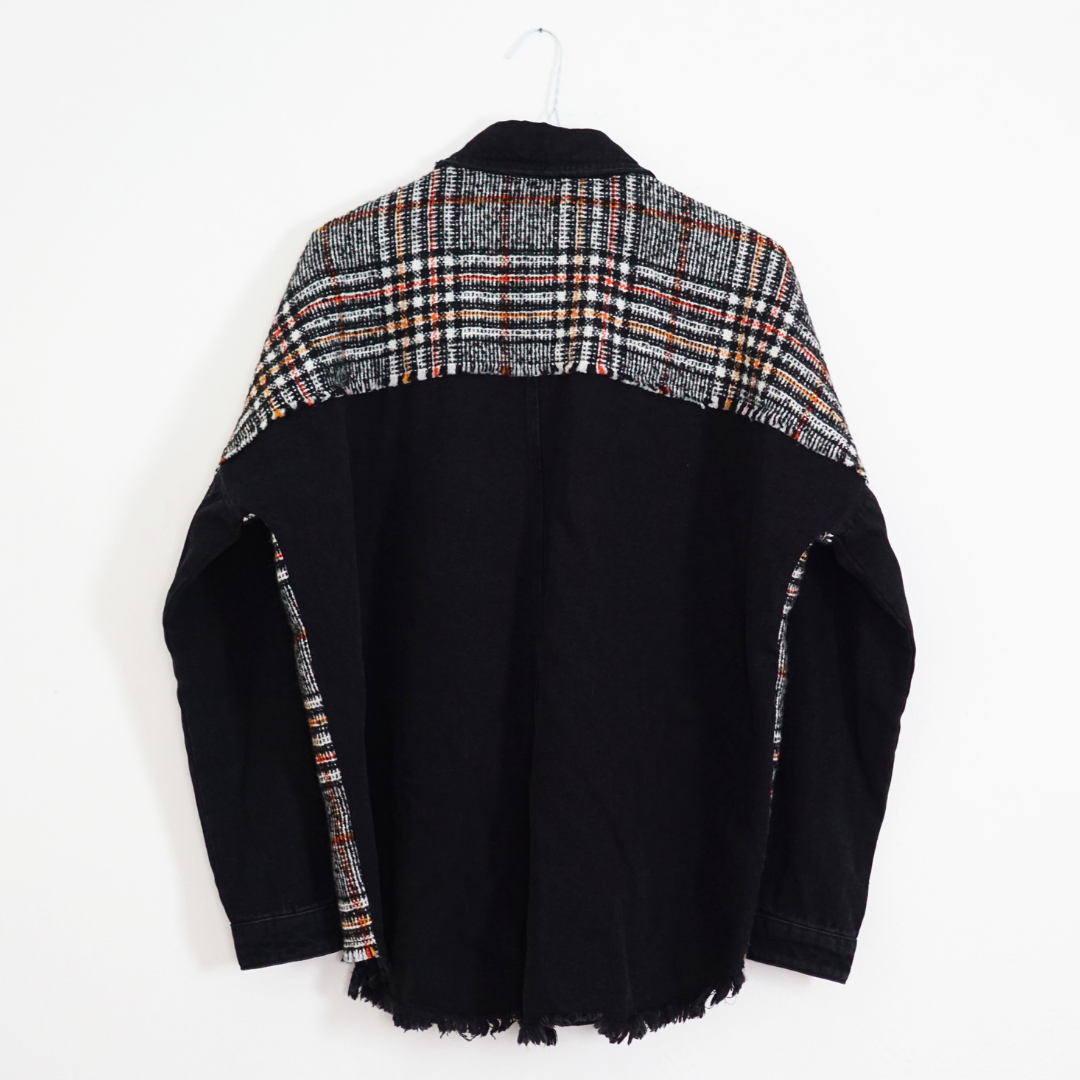 ZARA Denim Plaid Contrast Jacket by Click On Trend
