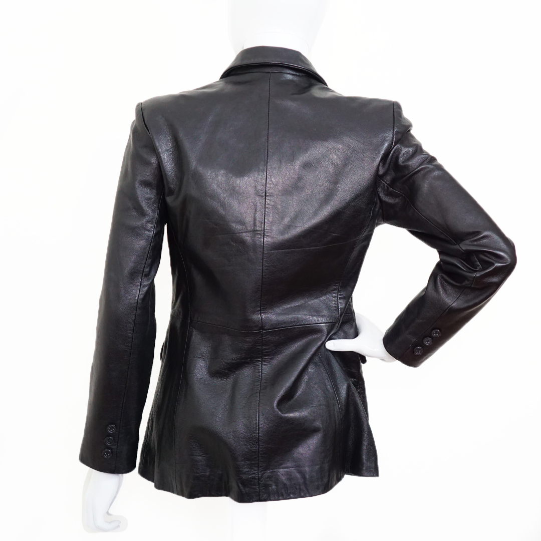 INC Black 90's Leather Jacket by Click On Trend