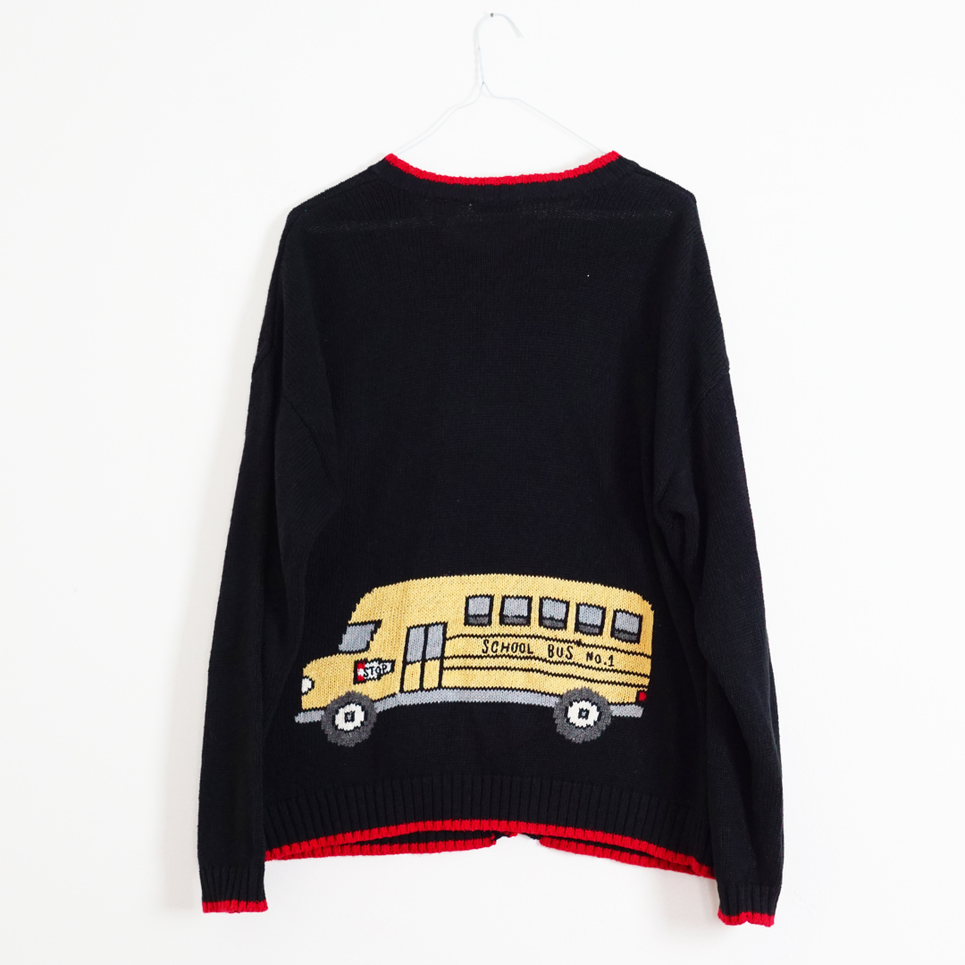 VINTAGE Knitted School Theme Cardigan by Click On Trend