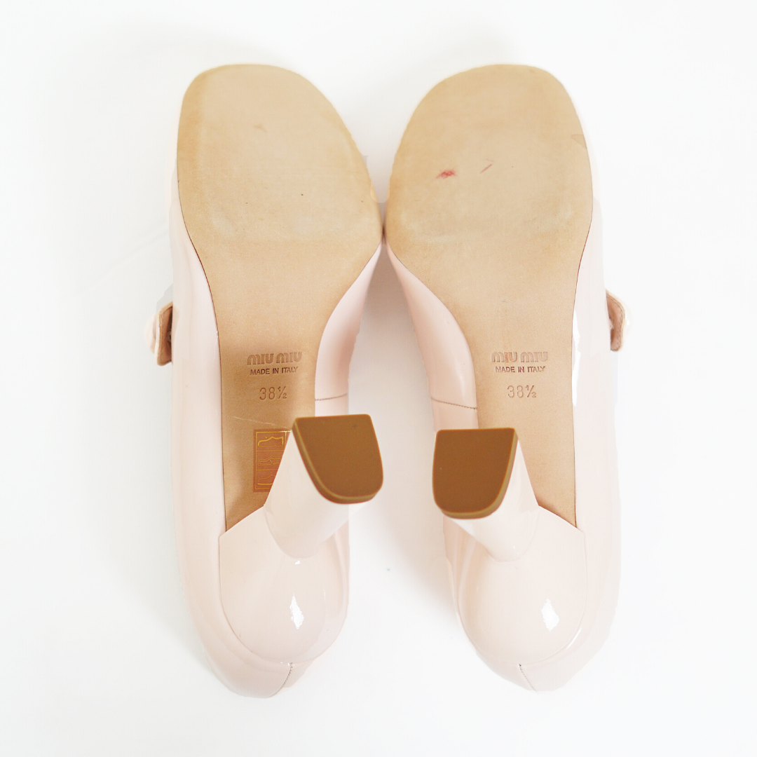 MIU MIU Pink Mary Jane Pumps by Click On Trend