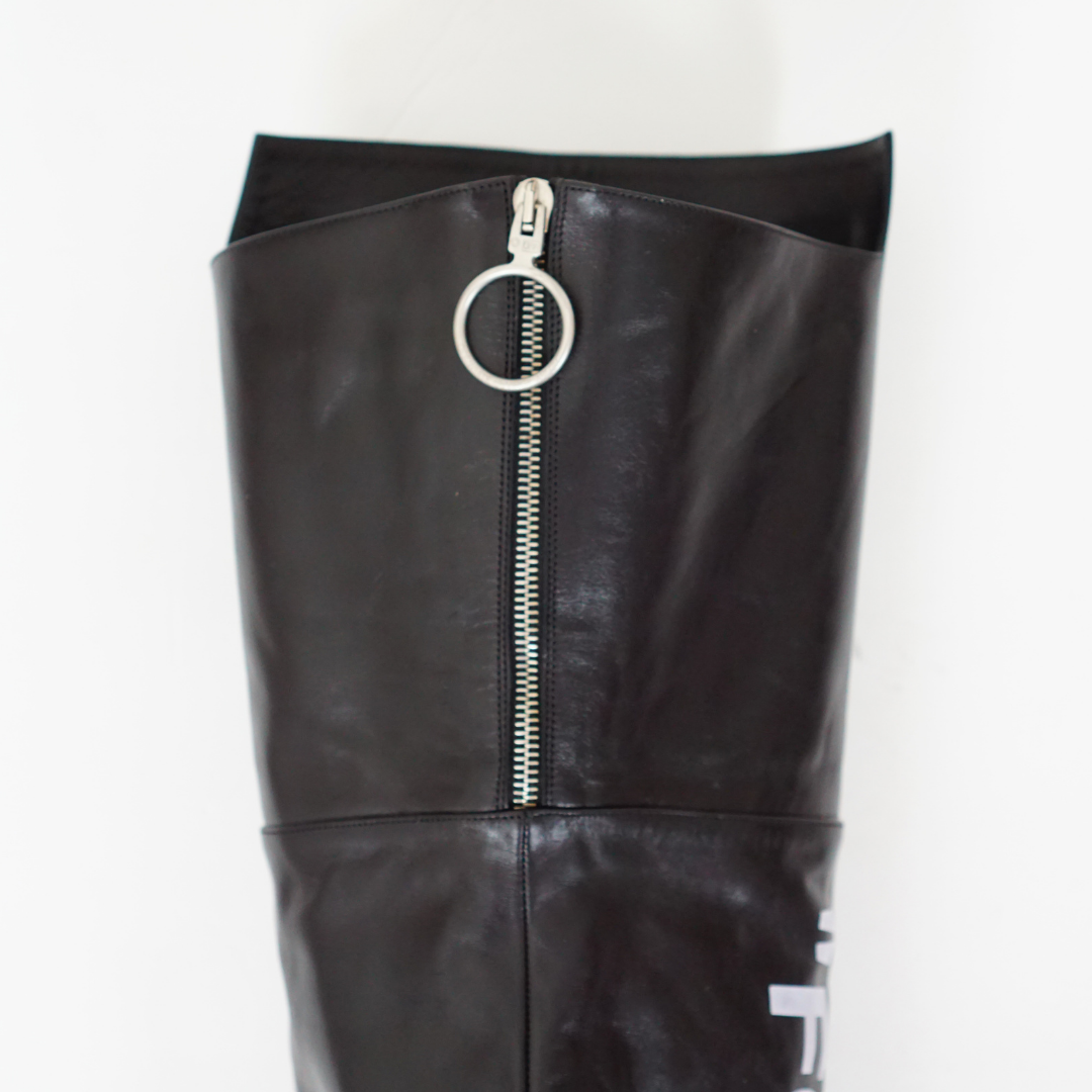 OFF-WHITE Over The Knee Leather Boots by Click On Trend