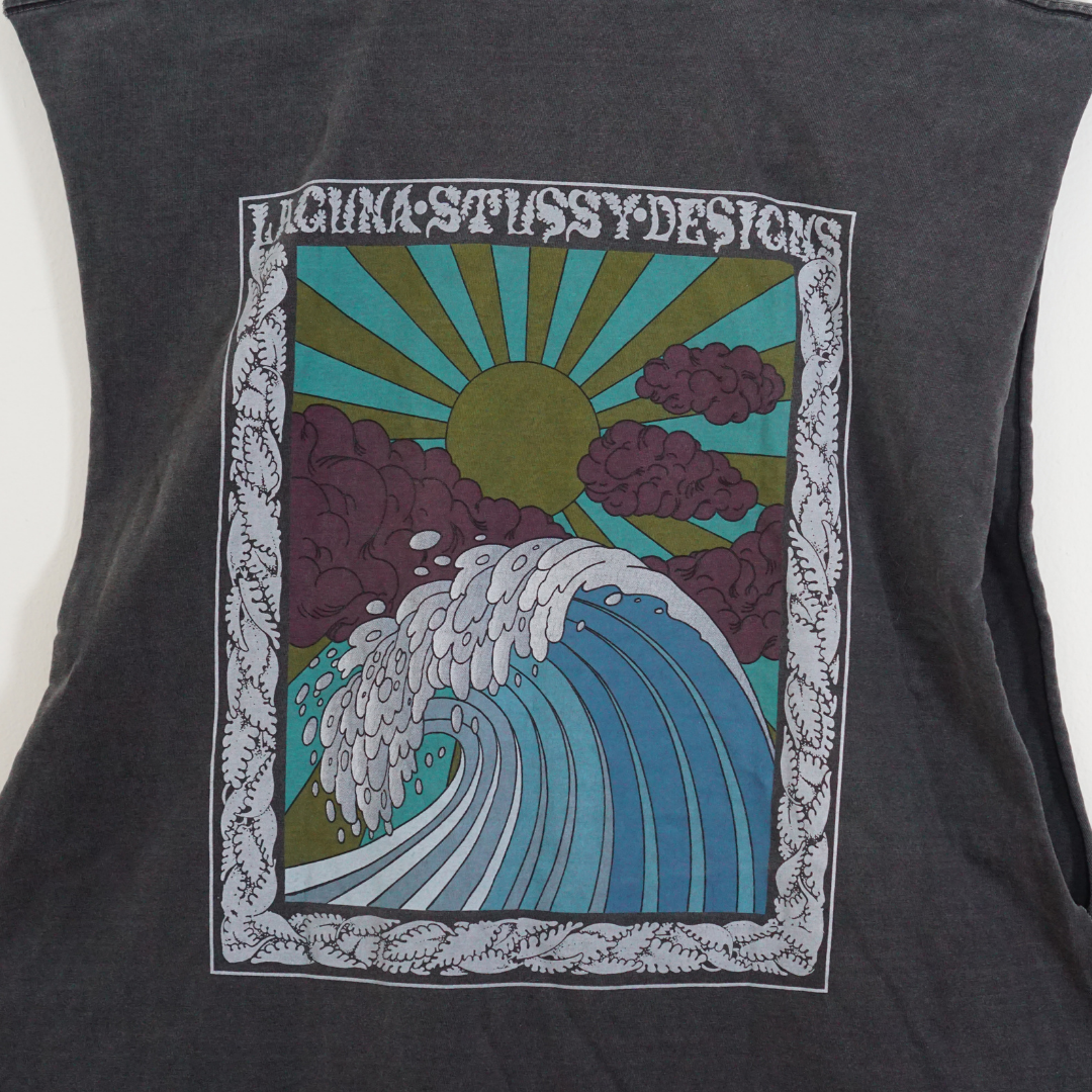 STUSSY Gray Laguna Sleeveless T-Shirt by Click On Trend