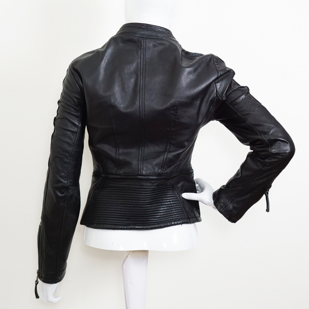 ZARA Lamb Leather Biker Jacket by Click On Trend