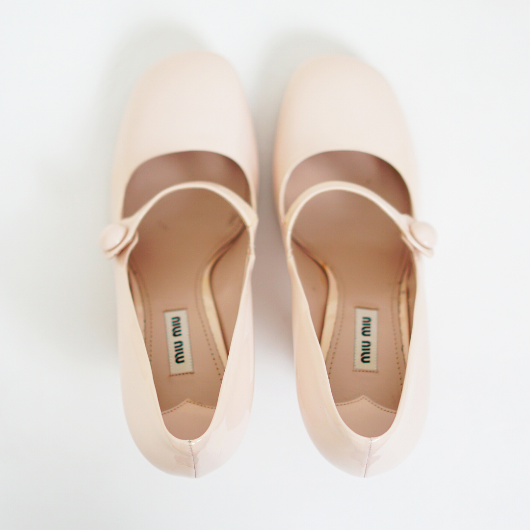 MIU MIU Pink Mary Jane Pumps by Click On Trend