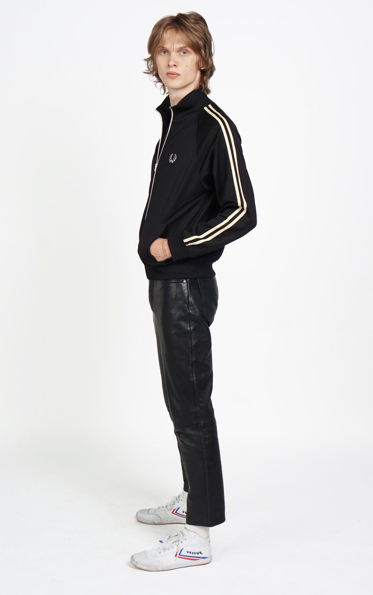 FRED PERRY Vintage Logo Zip Up Jersey Track Jacket resellum