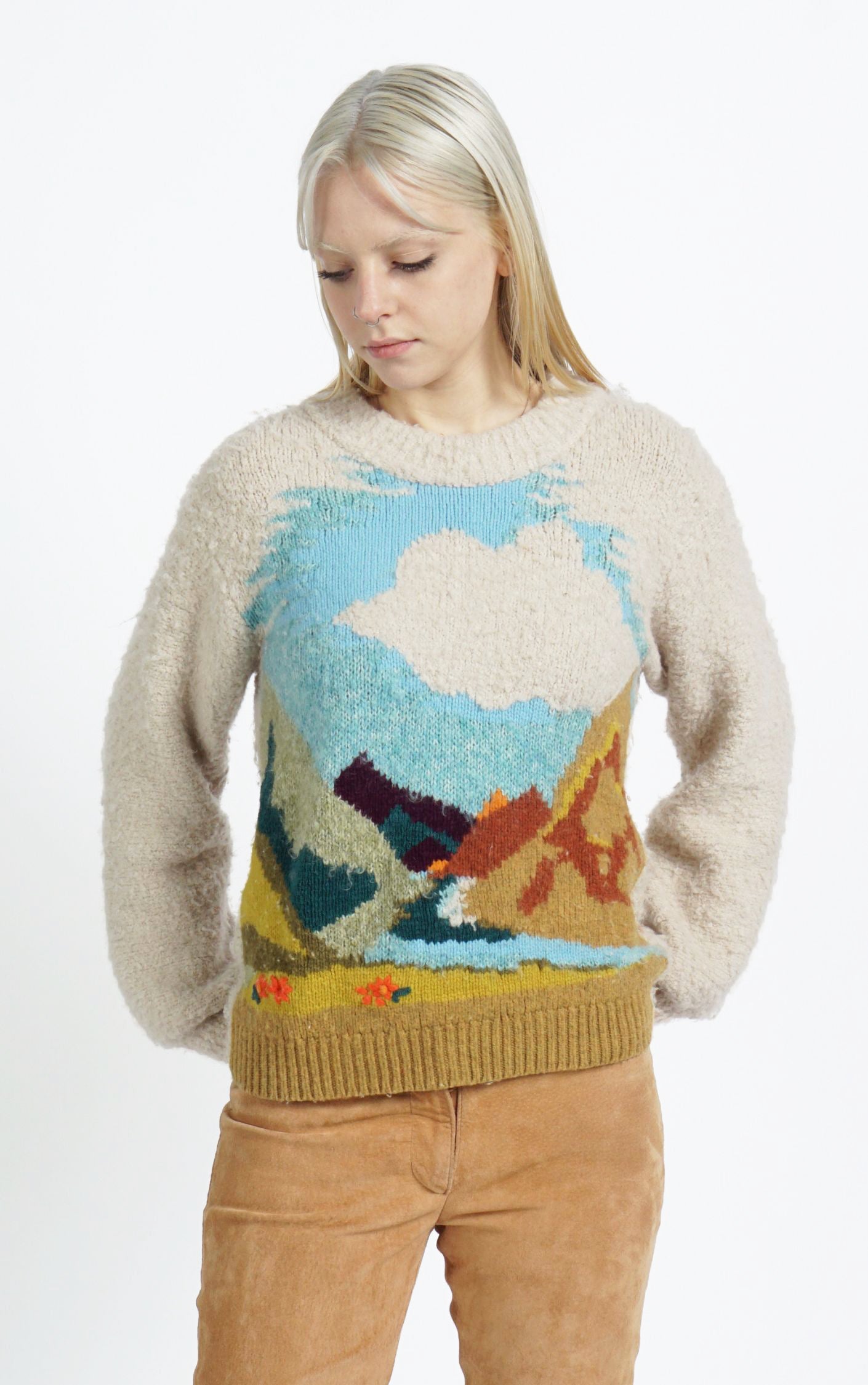 Anthropologie Sleeping On Snow Wool Alpaca Landscape Sweater resellum