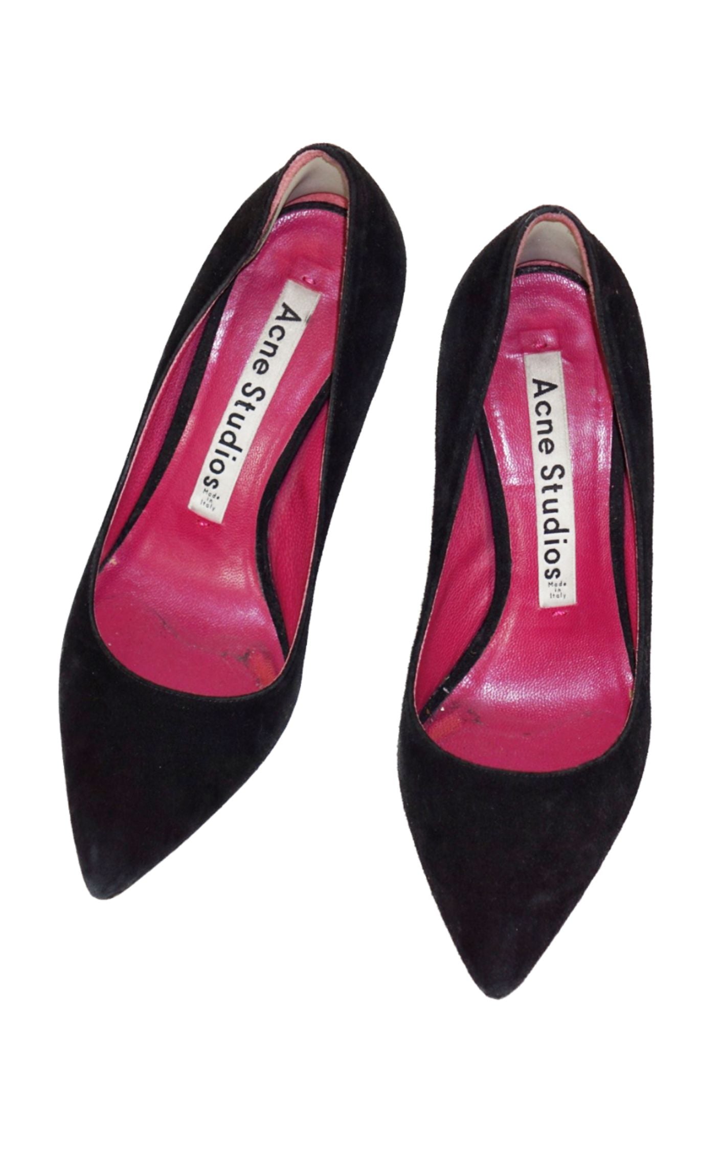ACNE STUDIOS Black Suede Pointy Pumps resellum