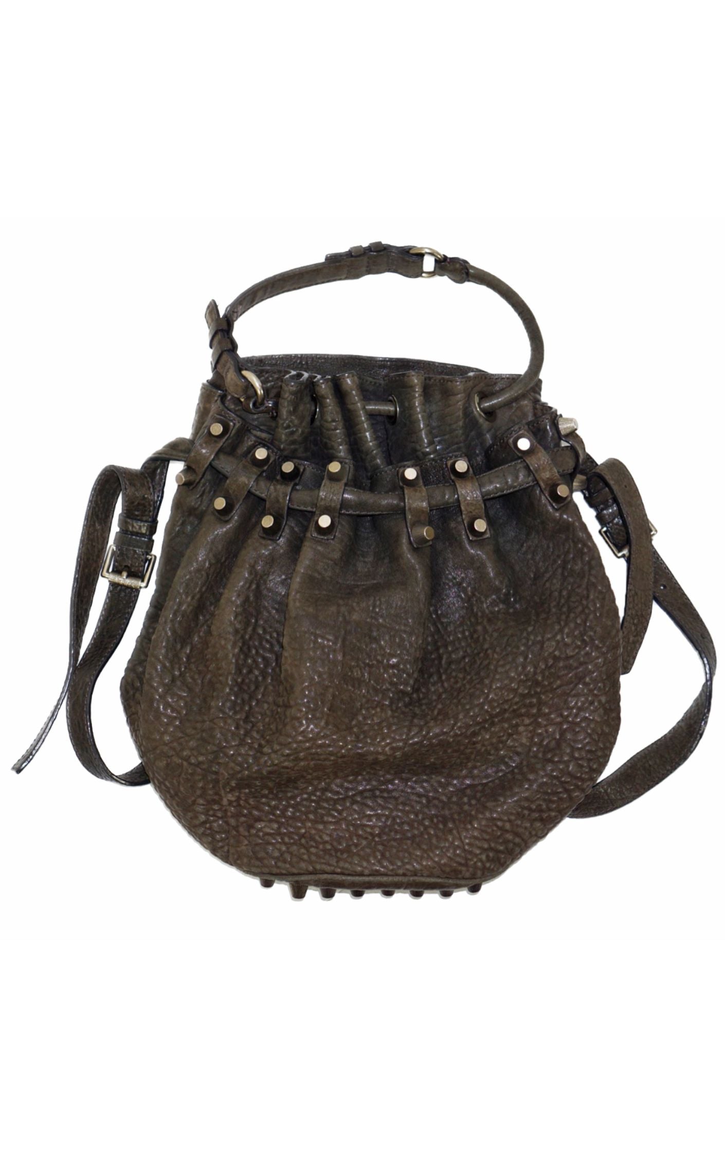 ALEXANDER WANG Leather Spikes Bucket Bag resellum
