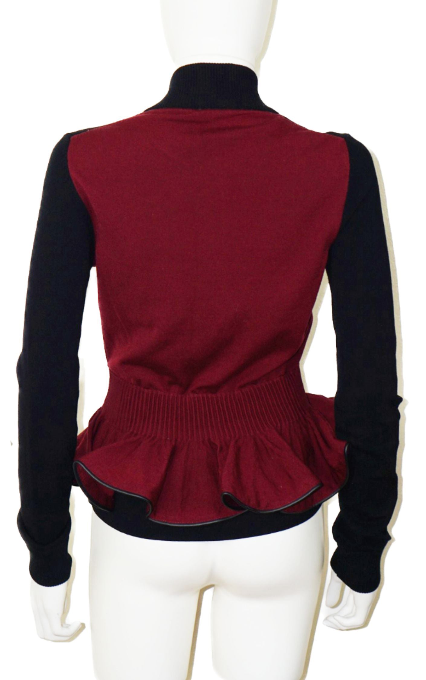 ALEXANDER MCQUEEN Zip Up Knit Peplum Sweater resellum