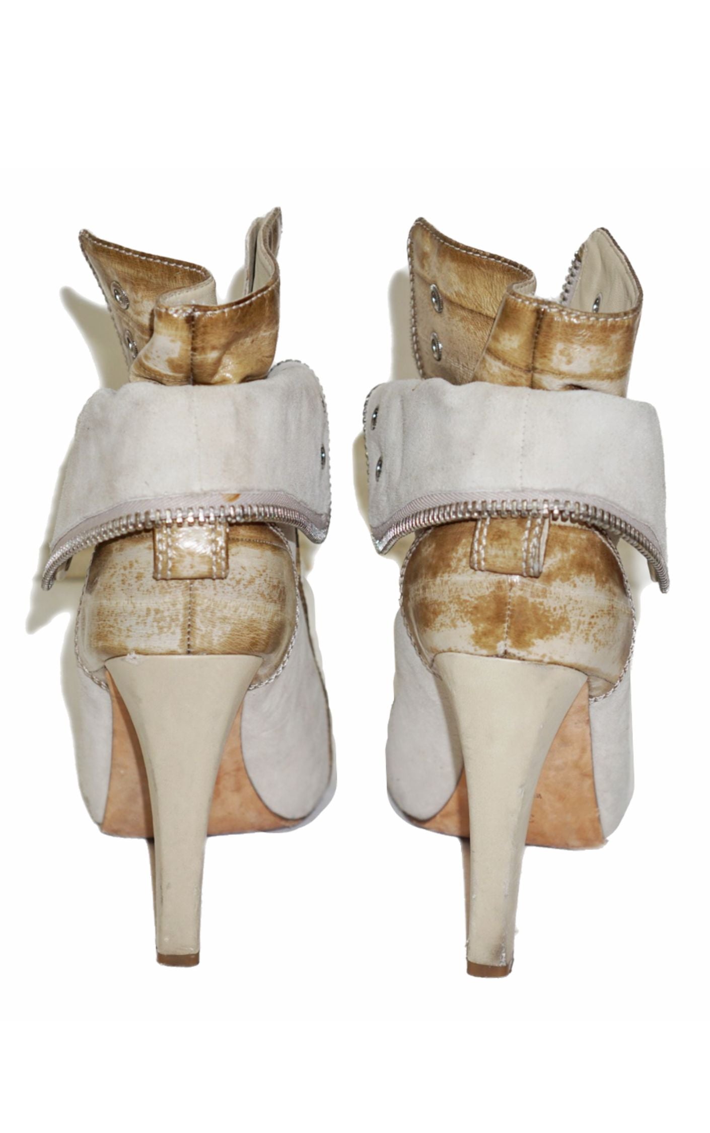 ALEXANDER WANG Freja Creme Zipper Booties resellum