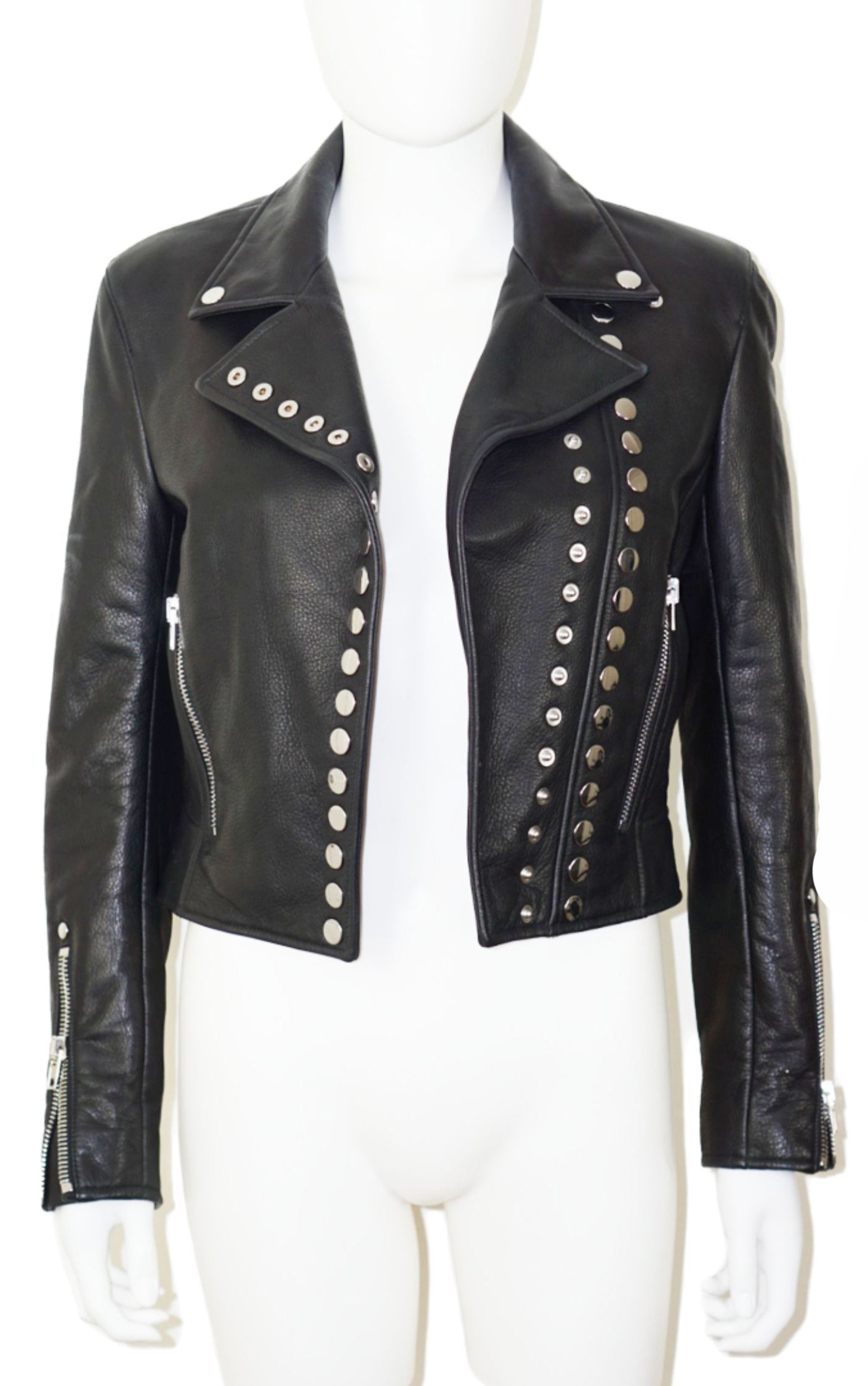 ALEXANDER WANG Snap Cropped Moto Jacket resellum