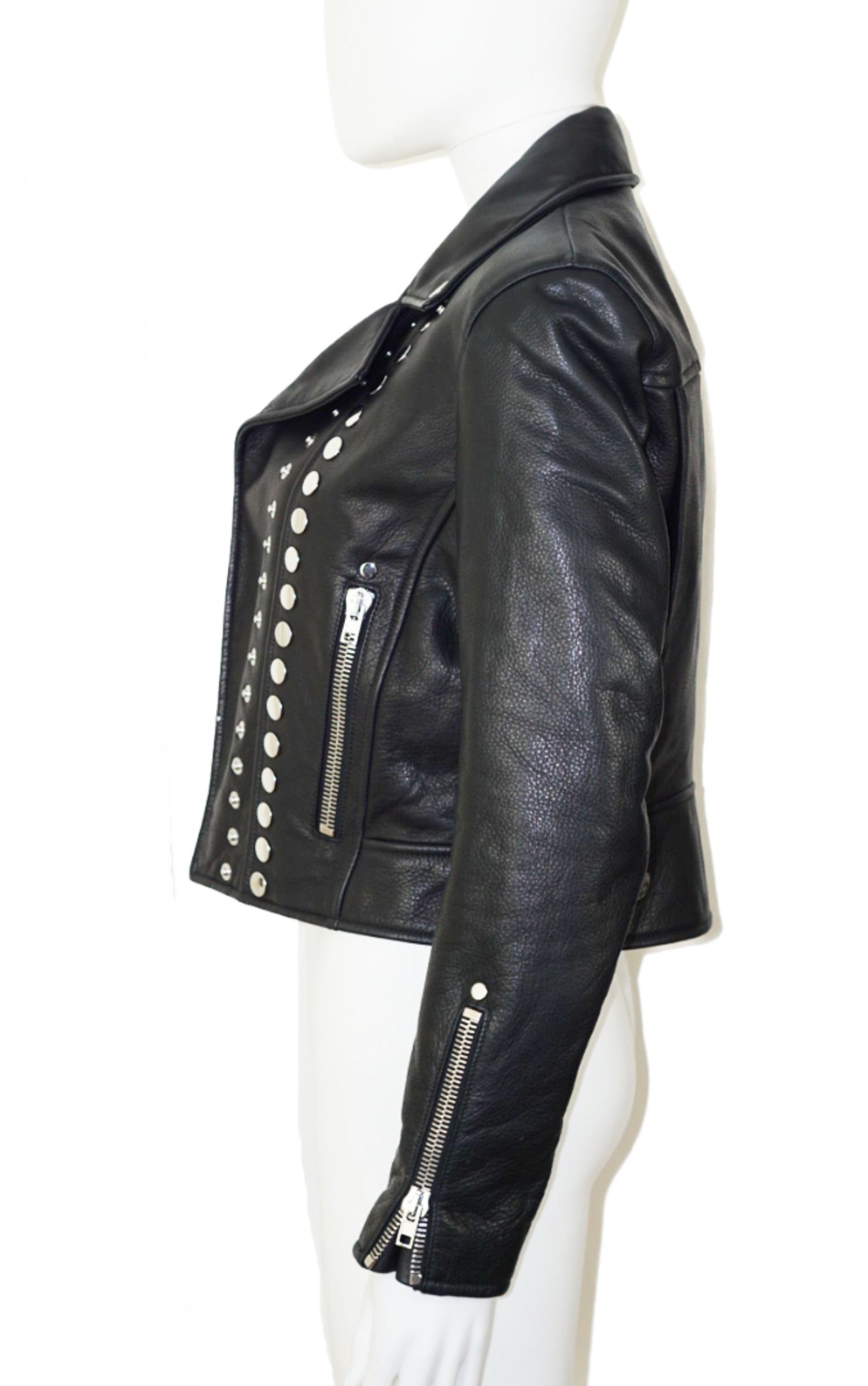 ALEXANDER WANG Snap Cropped Moto Jacket resellum