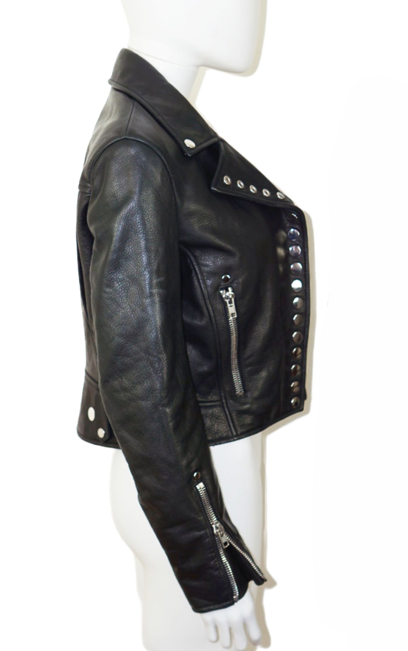 ALEXANDER WANG Snap Cropped Moto Jacket resellum