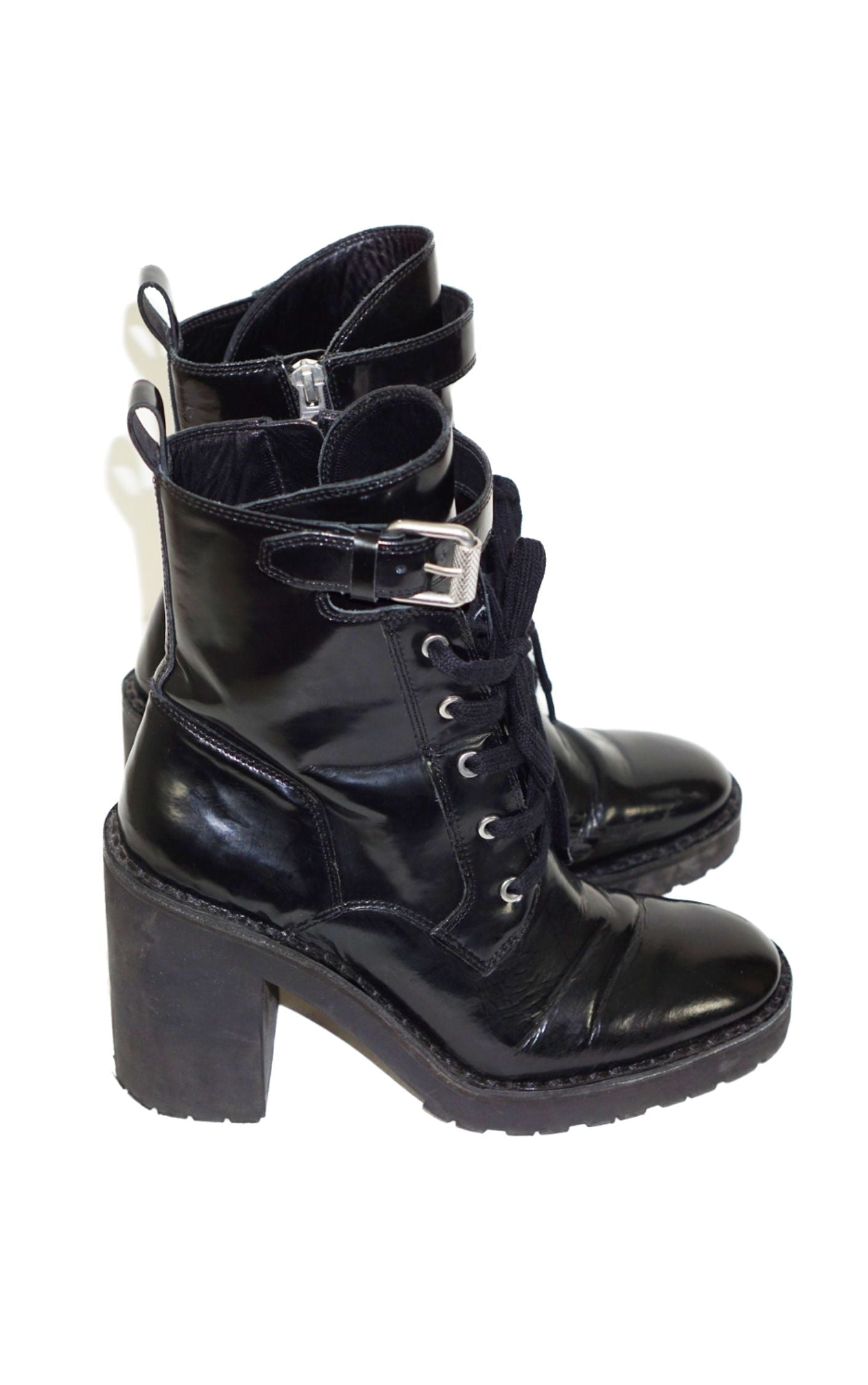 ALL SAINTS ALLSANITS Casey Heeled Leather Combat Boots resellum