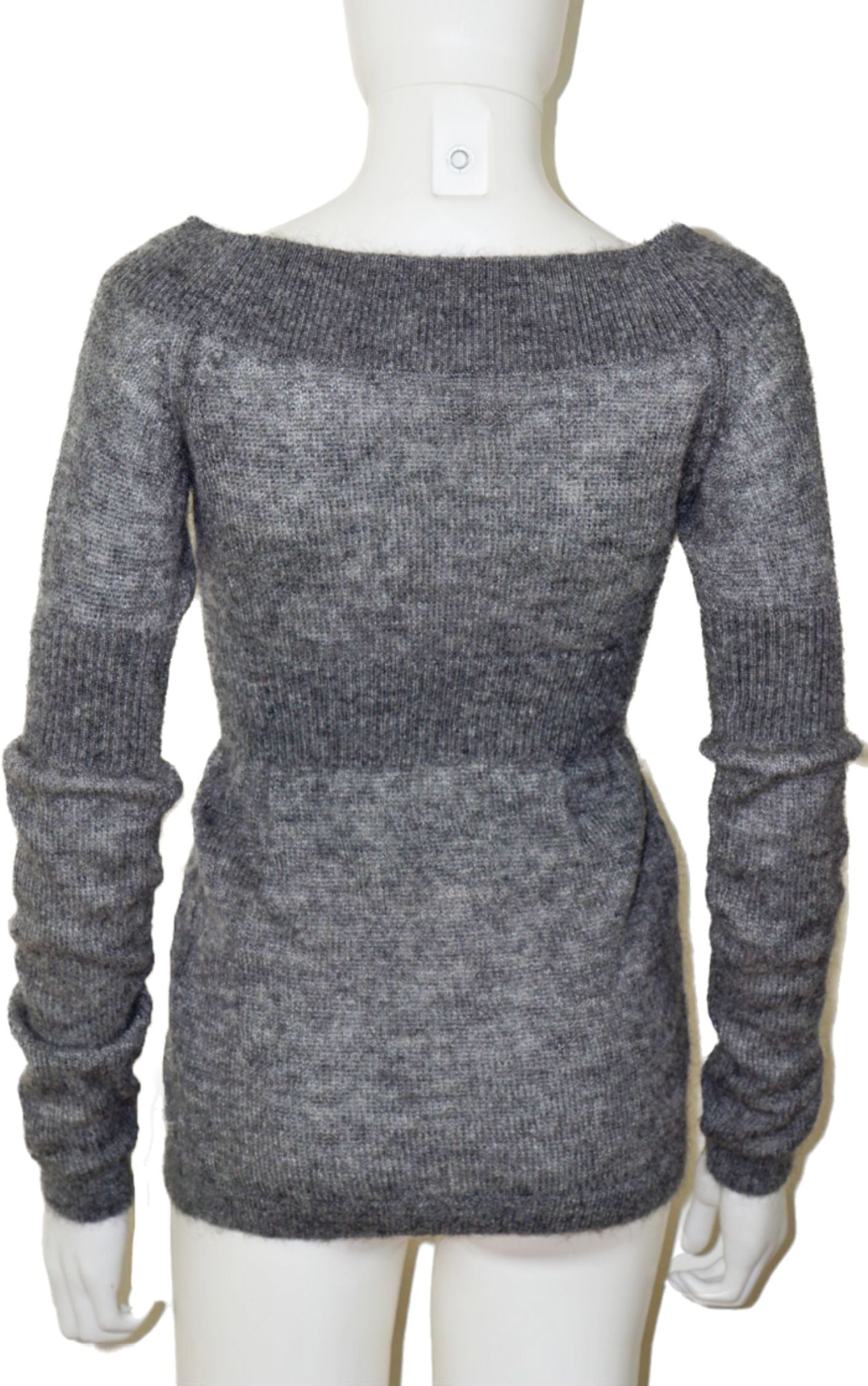 ALL SAINTS Armor Jumper Gray Mohair Knit Sheer Sweater resellum