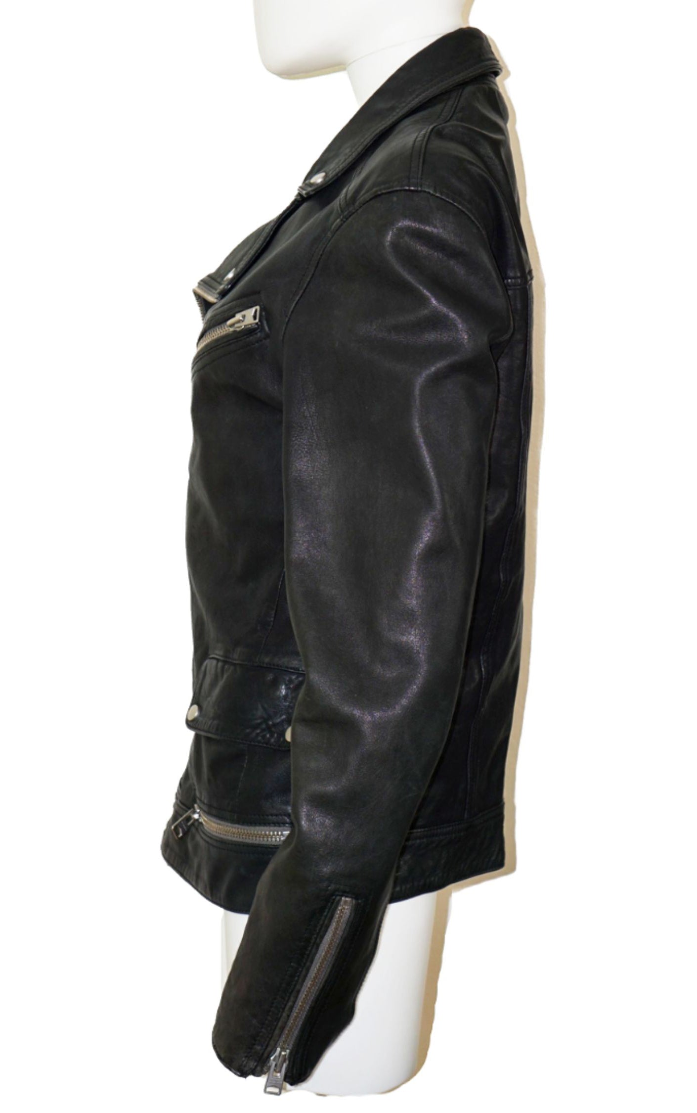 ALLSAINTS Koban Black Leather Biker Jacket resellum