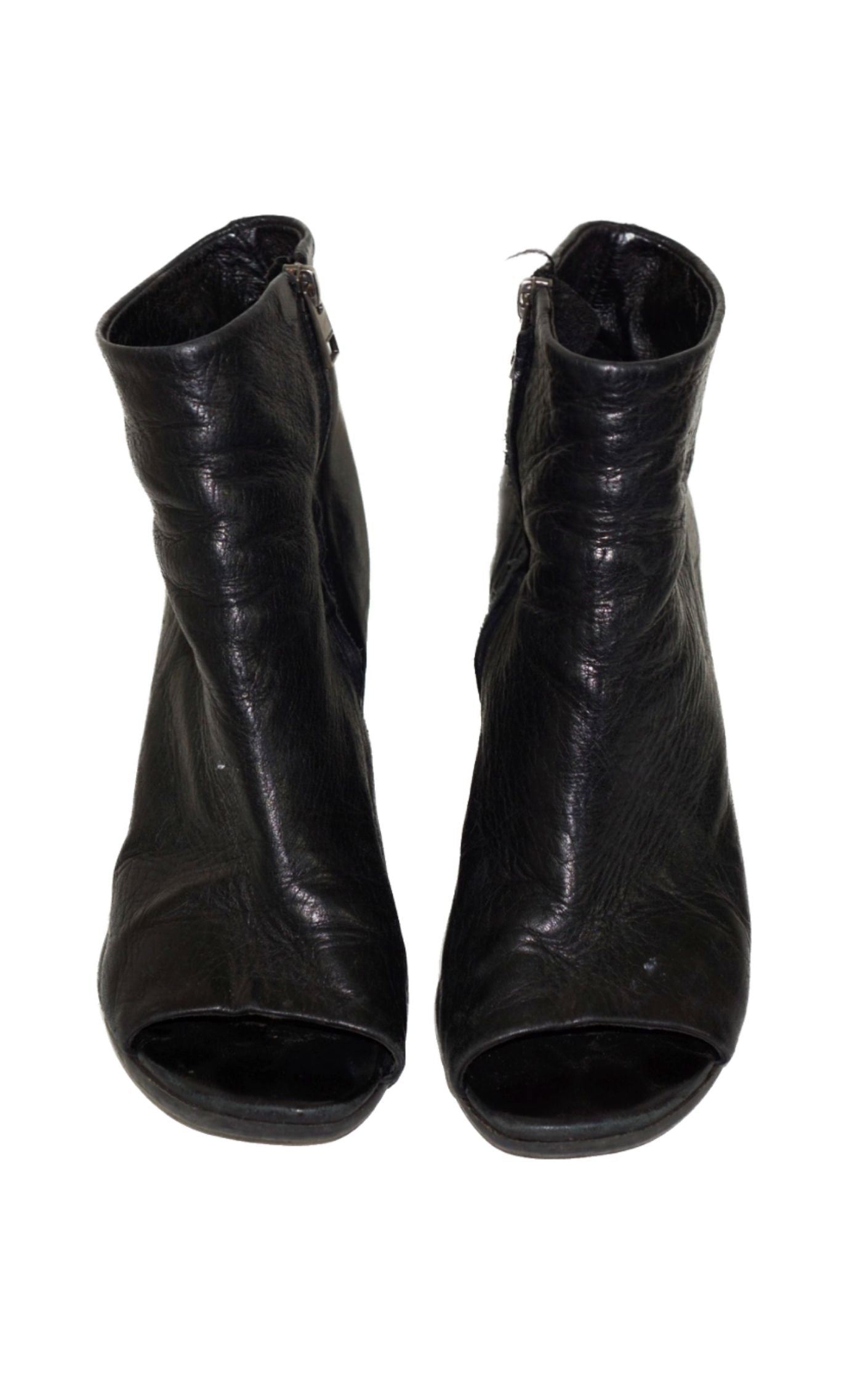 ALL SAINTS Open Toe Leather Wedge Boots