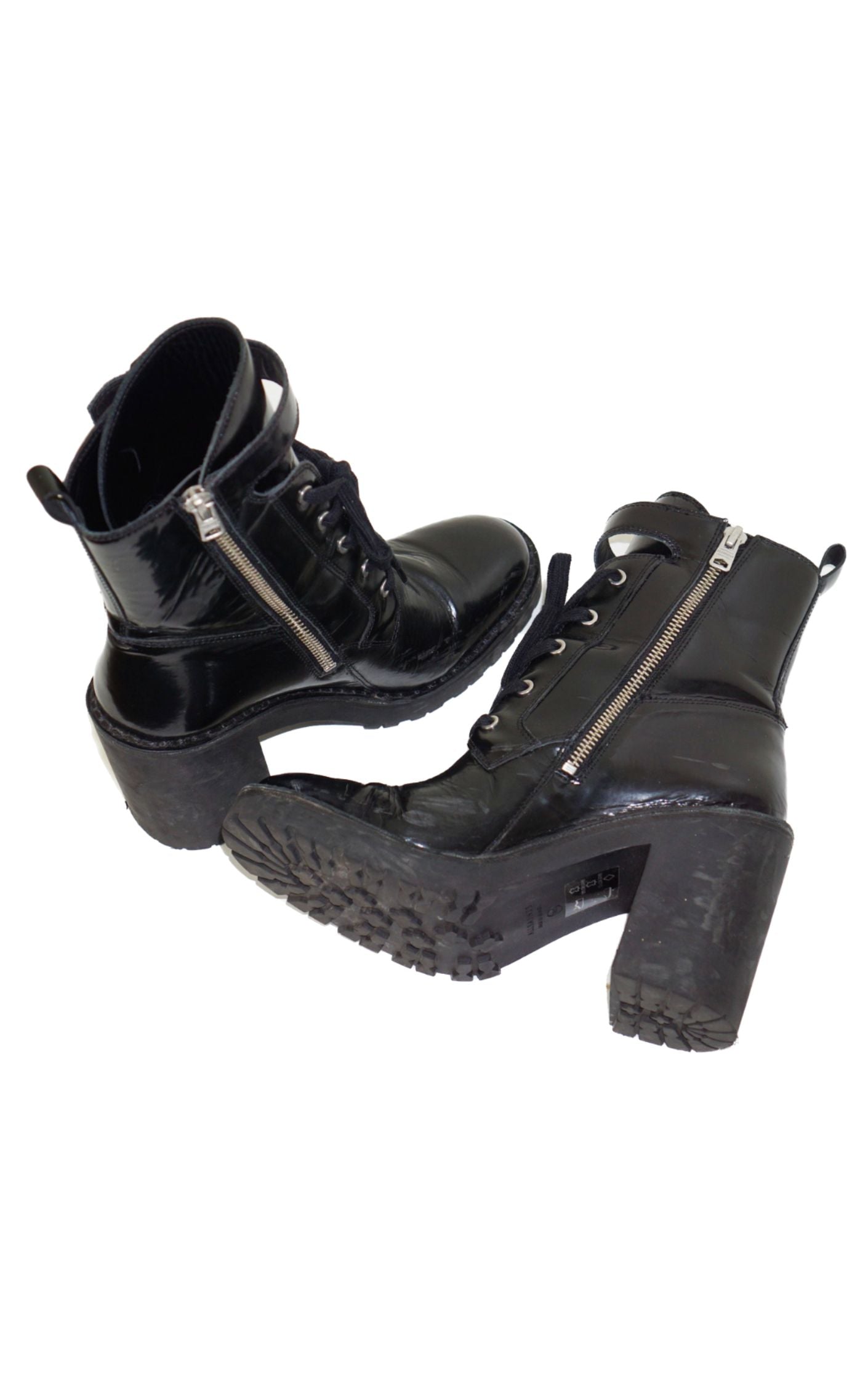ALL SAINTS ALLSANITS Casey Heeled Leather Combat Boots resellum