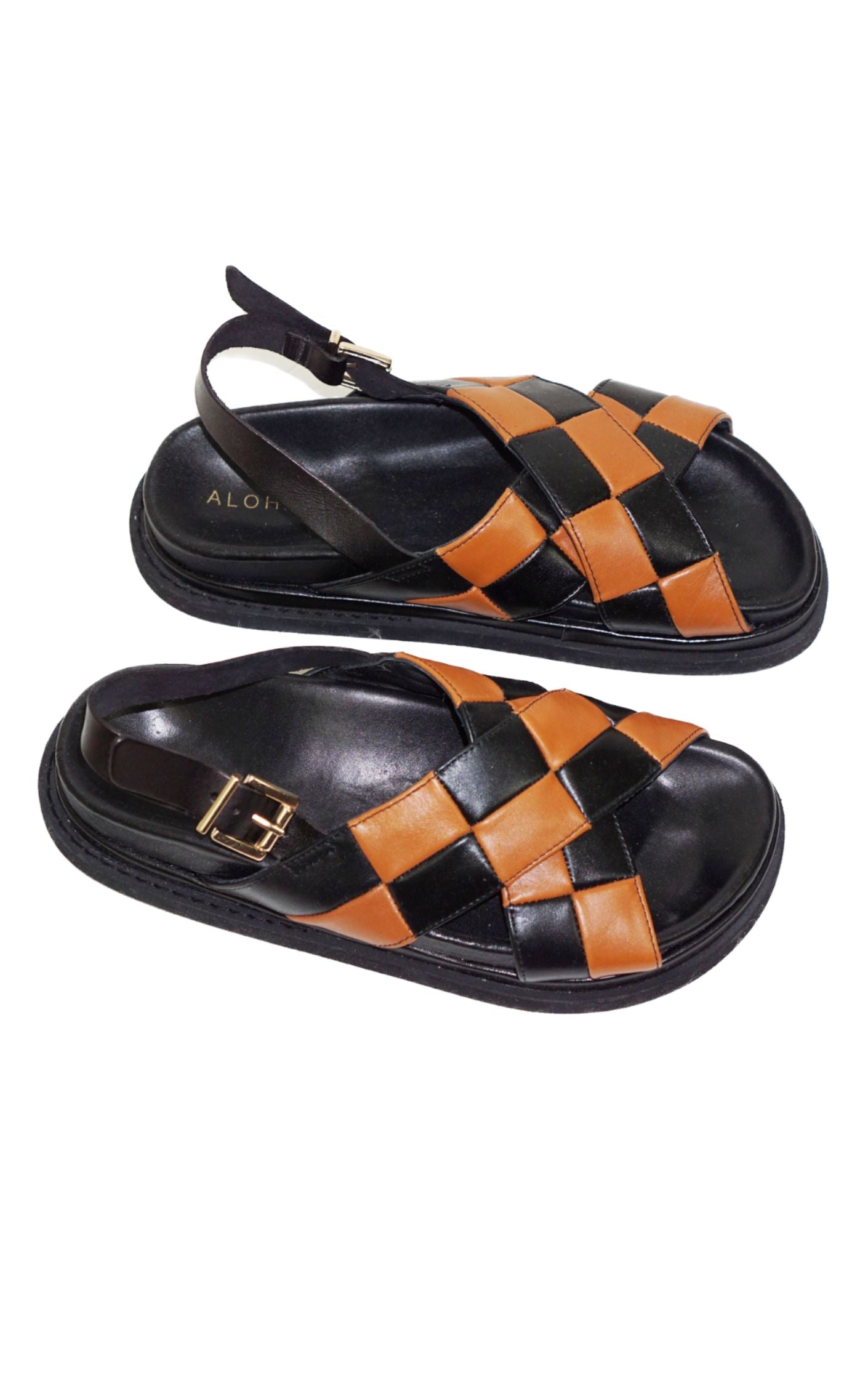 ALOHAS Marshmallow Scacchi Checked Sandals resellum