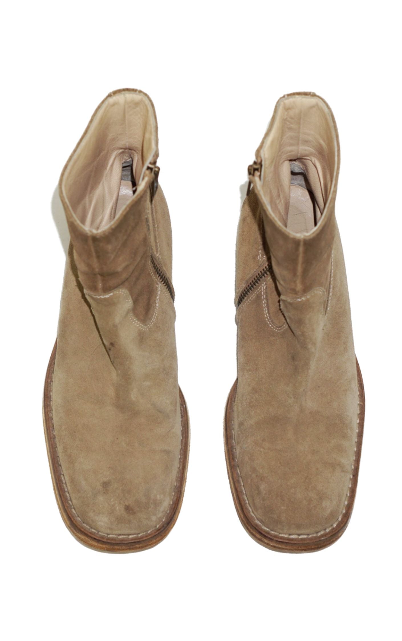 ANN DEMEULEMEESTER Suede Square Toe Boots resellum