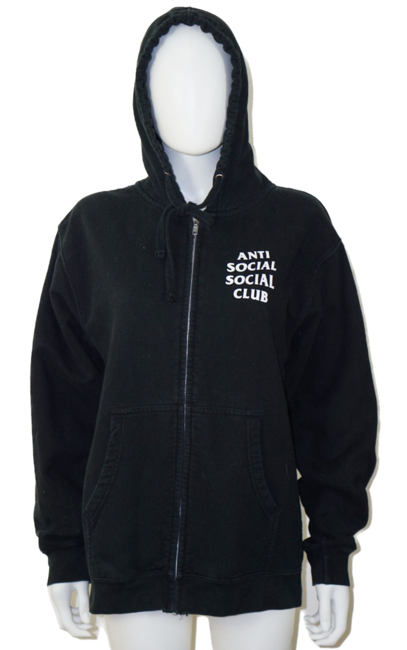ANTI SOCIAL SOCIAL CLUB Black Logo Zip Hoodie resellum