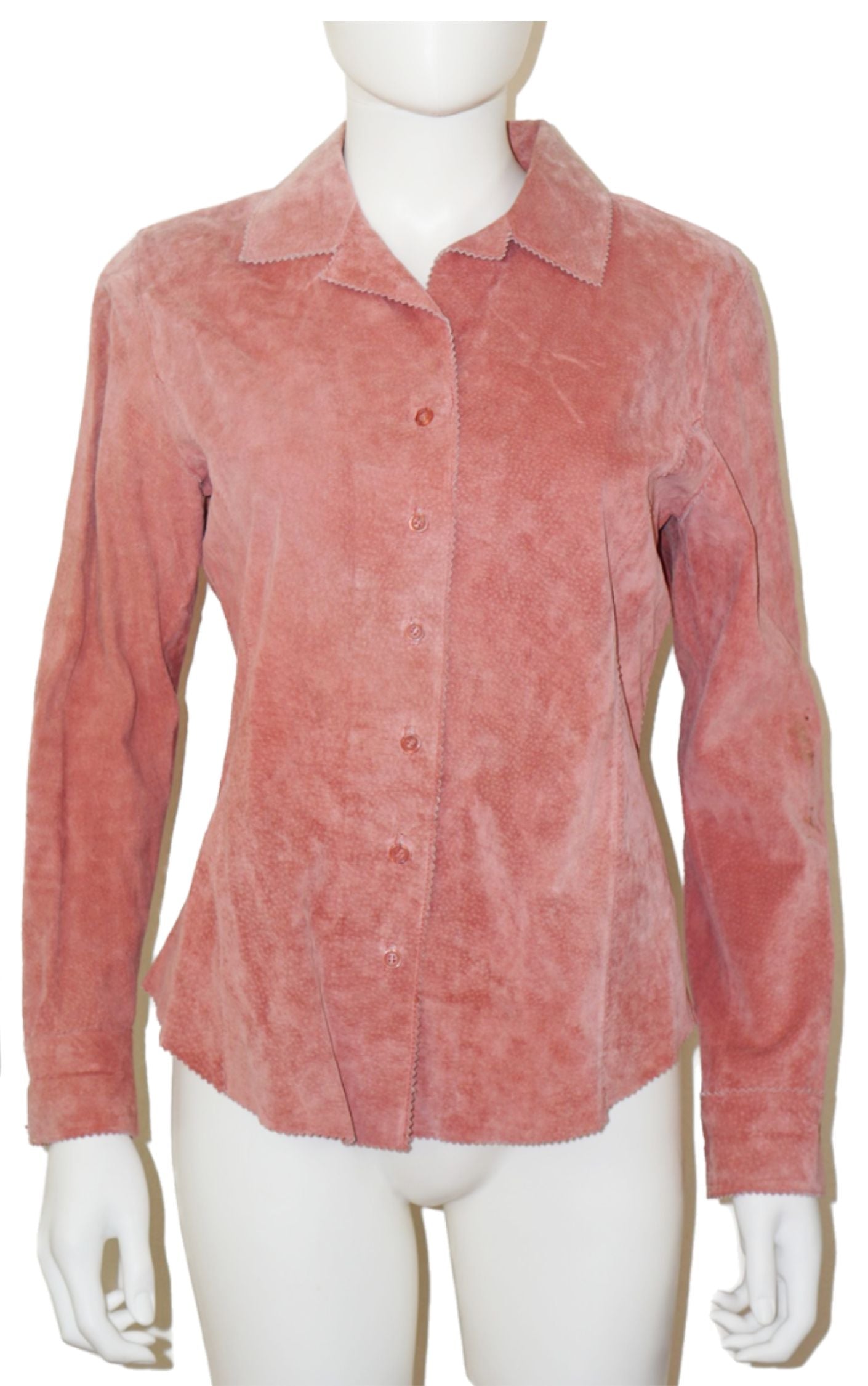 BRANDON THOMAS Pink Leather Buttoned Shirt resellum